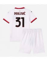 AC Milan Strahinja Pavlovic #31 Venkovní dres pro děti 2024-25 Krátký Rukáv (+ trenýrky)